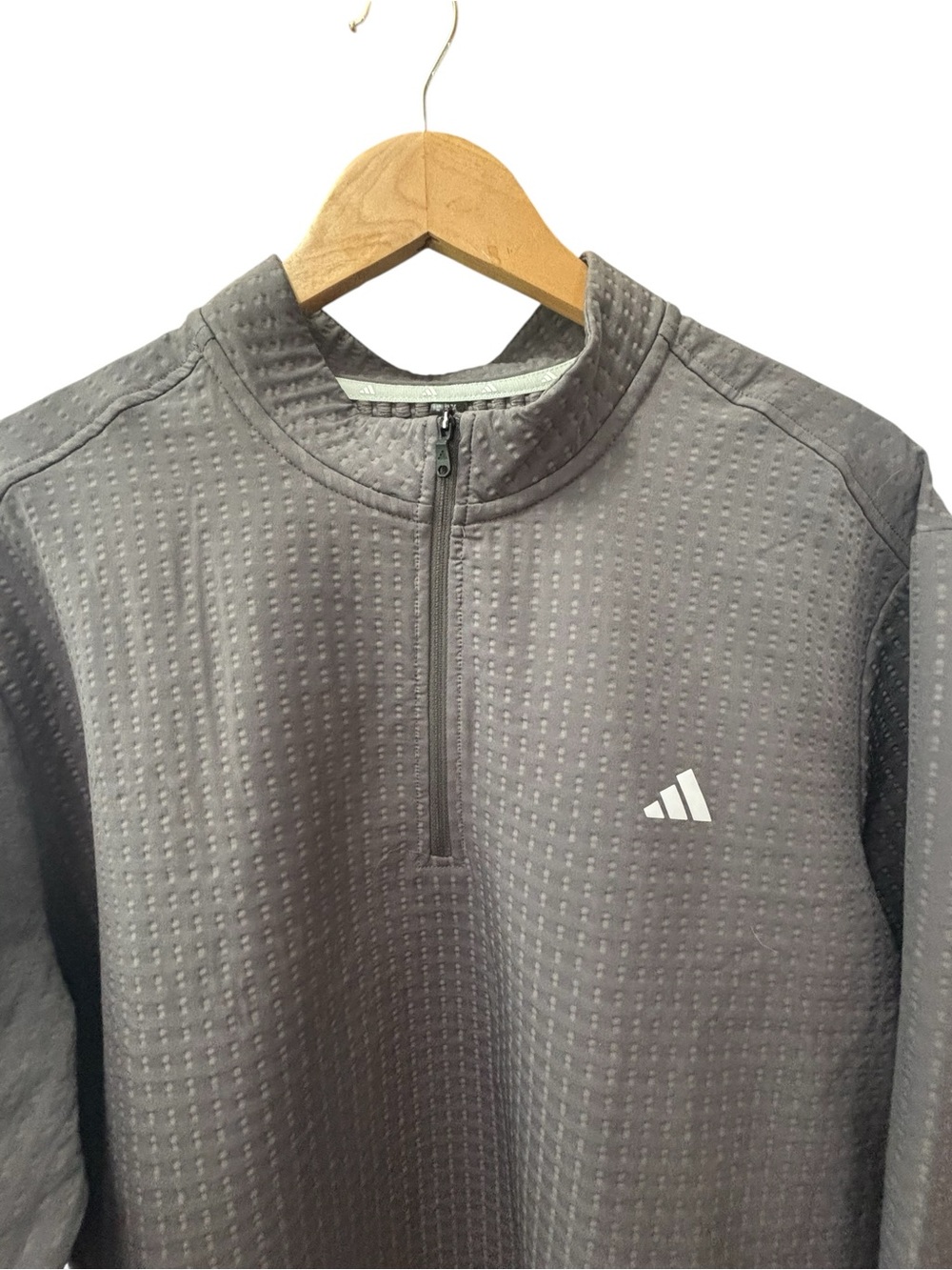 Adidas Golf Textured Quarter-Zip Pullover Mens Size XL NWT Grey - Picture 3 of 8